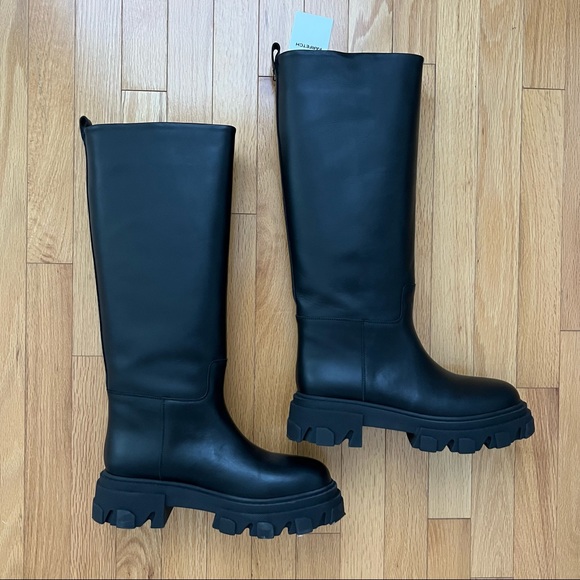 Gia Borghini X Pernille Teisbaek black leather knee-high boots - Picture 5 of 14